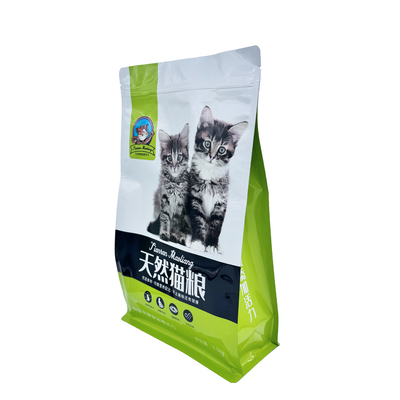 comprare Logo personalizzato Pesanti sacchetti di cibo per animali da compagnia con fondo piatto grande con cerniera per alimenti per animali da compagnia asciutti imballaggio per alimenti per gatti online manufacture
