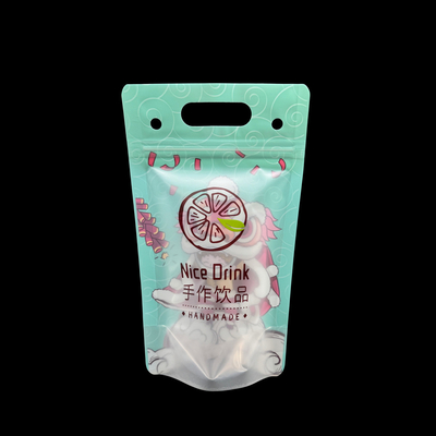 comprare Borse per bevande trasparenti di plastica riutilizzabili con buchi di paglia e buchi appesi per adulti Fit Smoothie Ice Drink Frutta online manufacture