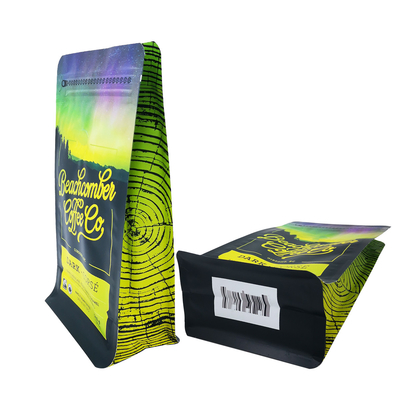 comprare 340 grammi 12 oz Matte Flat Bottom Side Gusset Coffee Bags con Valvola e Zipper anteriore online manufacture