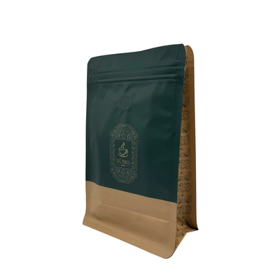 comprare Stampato su misura 250 G AL Folio rivestito con fondo piatto Caffè con cerniera frontale e valvola a senso unico per chicchi di caffè Caffè in polvere online manufacture