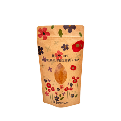 comprare Borse compostabili bio-degradabili personalizzate con cartone kraft, sacchetto con cerniera trasparente online manufacture