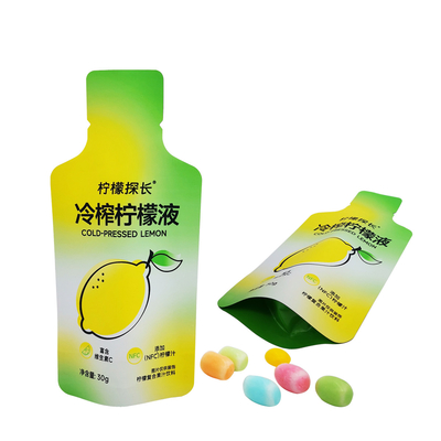 comprare Borse a forma di bottiglia di alluminio stampate su misura per imballaggi di bevande al limone online manufacture