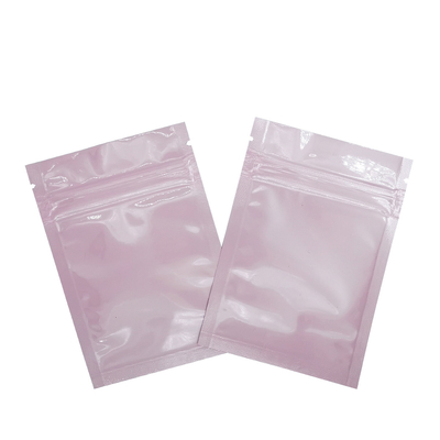 comprare Custom Printed Smell Proof Lightproof Pink Flat Resealable Mylar Bags Foil Bag con cerniera per alimenti, maschera facciale online manufacture