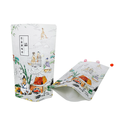 comprare Carta bianca laminata di alluminio carta di alluminio Stand up sacchetti alimentari riutilizzabili per spezie snack imballaggi alimentari sale online manufacture