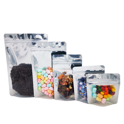 comprare 1.0g 3.5g 7.0g 14g 28g 13mil Un lato trasparente Nero Spatrio Stand Up Ricapribile Follia Mylar Sacchetti per imballaggi per la conservazione degli alimenti online manufacture