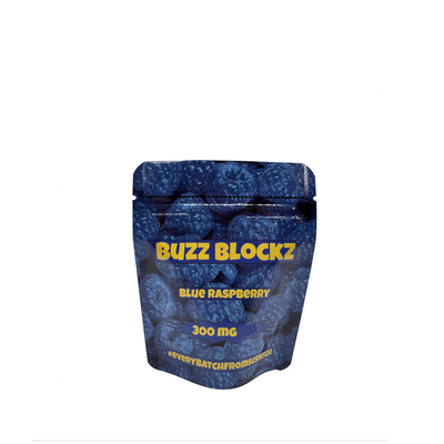 comprare 300mg Custom HP Digital Aluminum Laminated Printing Stand Up Ziploc Bags per il Blue Berry Flavor Candy Gummies Packaging online manufacture