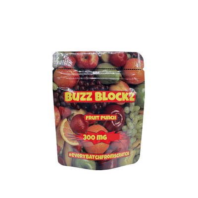 comprare 300mg Disegno personalizzato Digitale stampato Borse Stand Up Borse di cerniera per frutta Punch Sapore Caramelle Gomme confezionamento online manufacture