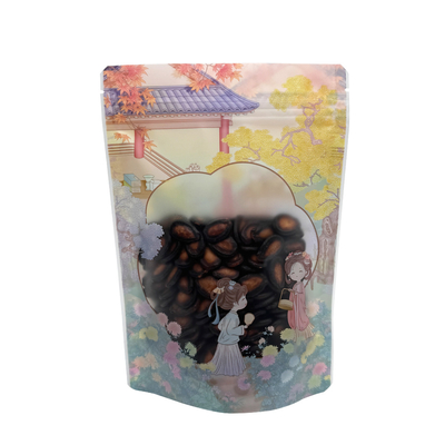 comprare Stile classico Matte Plastic Custom Printed Stand Up Bags con finestra trasparente e cerniera per caramelle online manufacture
