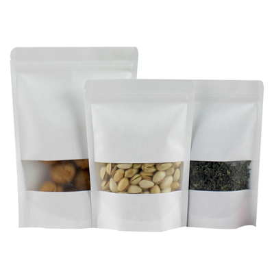 comprare Biodegradabile PLA carta bianca Stand Up sacchetti sigillabile borse di cerniera 16 oz online manufacture