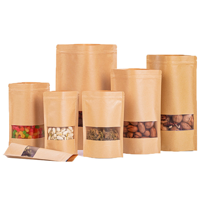 comprare Taschino a schiena Kraft marrone con cerniera e finestrino trasparente online manufacture