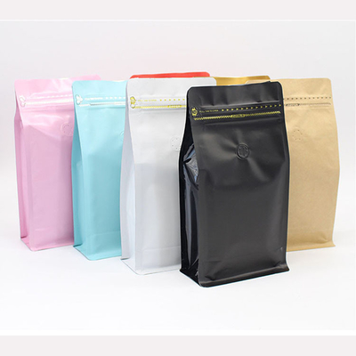 comprare FDA approvato Sacchetti da caffè a fondo piatto con valvola Sacchetti da caffè personalizzati con valvola online manufacture