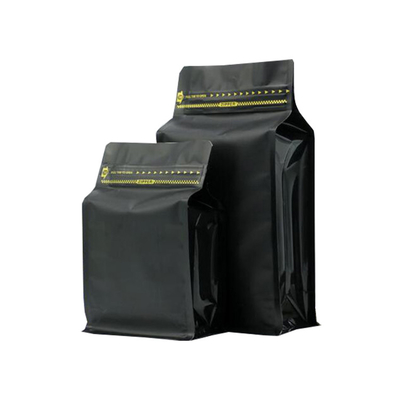 comprare 16 oz 1 Lb Matte Black Wholesale Coffee Bags con Valve Degassing e Side Ziplock Flat Bottom online manufacture