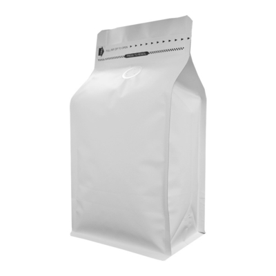 comprare Fogli di alluminio rivestimento bianco opaco 8 oz sacchetti da caffè con valvola quadrato fondo cerniera tirare nastro online manufacture