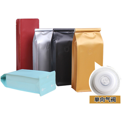 comprare 1 lb 2 lb di foglio di alluminio fondo quadrato sacchetti di chicchi di caffè con vincolazione di stagno online manufacture