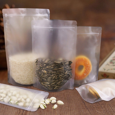 comprare 3.9 x 5.9 pollici di sigillo termico Matte Clear Stand Up Bag Bags con chiusura a cerniera ricapribile per alimenti, fagioli, snack Packaging online manufacture
