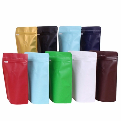 comprare 1 libbra 500 G di colorato alluminio laminato in foglio sacchetti di caffè stand up con zipper degassing valvola online manufacture