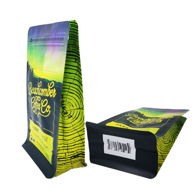 340 grammi 12 oz Matte Flat Bottom Side Gusset Coffee Bags con Valvola e Zipper anteriore