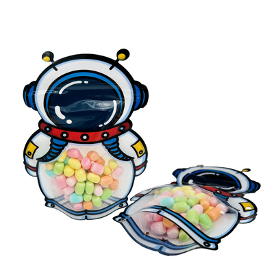 Cosmonauta astronauta plastica in forma di sacchetti in piedi cibo sacchetti ziplock per l' imballaggio biscotti cibo secco