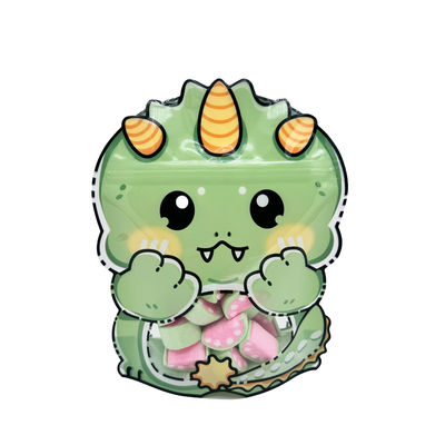 Sacchetti a forma di drago tagliati su misura con finestra e cerniera per imballaggi per la conservazione degli alimenti