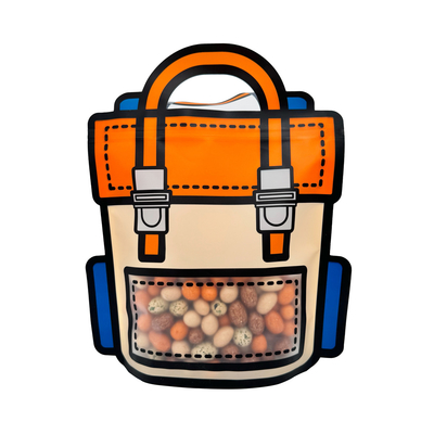 Borsa scolastica borse a forma personalizzata di plastica con finestra trasparente opaca per la conservazione dolci dolci