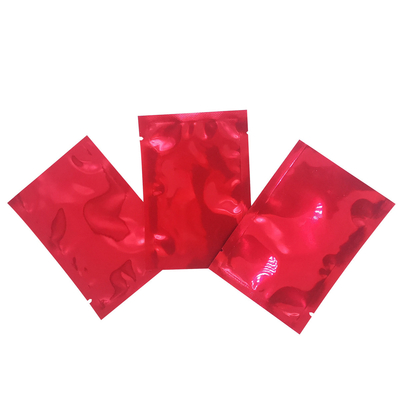Bello rosso luminoso Flat Metallic Vacuum Seal sacchetti Mylar sacchetti per il tè di fiori, tè verde, foglie di tè rosso imballaggio
