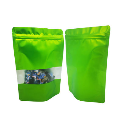 Fresh Green Design Foil Liner Proof Odor Matte Surface Window Bags Reusable Ziplock Bags per lo stoccaggio degli alimenti