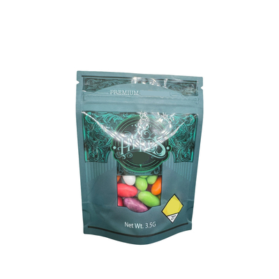 Imballaggio per finestre con rivestimento in foglio di prima qualità con sacchetto in piedi personalizzato per imballaggio alimentare con gomma da zucchero